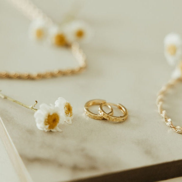 Sydney Hammered Hoop Earrings