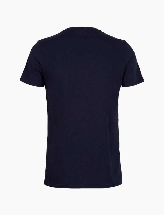 T-shirt girocollo uomo cotone blu con taschino fantasia surfisti - Gallo 1927 - Official Online Shop