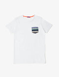 T-shirt uomo cotone bianco tinta unita e taschino multicolor - Gallo 1927 - Official Online Shop