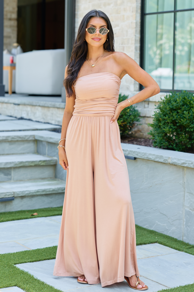 Tabitha Peach Sleeveless Jumpsuit