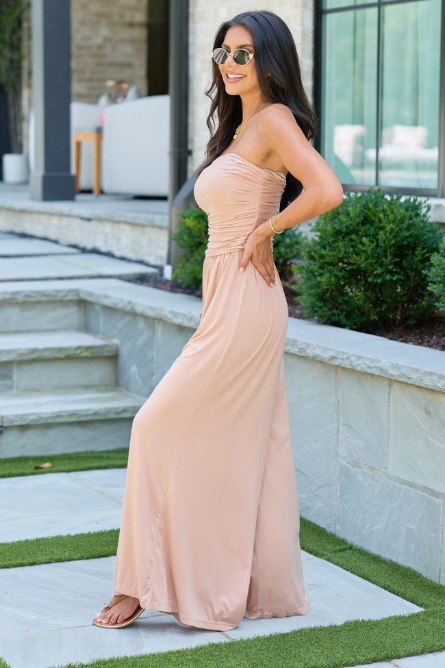 Tabitha Peach Sleeveless Jumpsuit