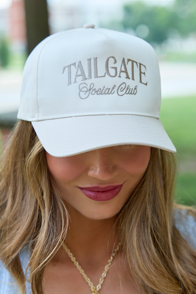 Tailgate Social Club Khaki Embroidered Trucker Hat