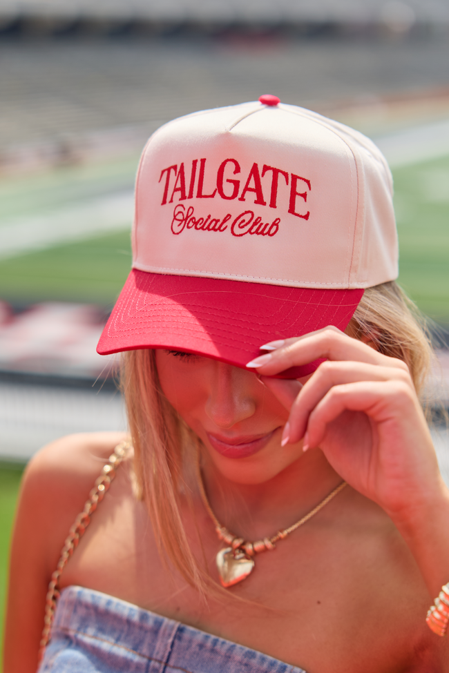Tailgate Social Club Red Embroidered Trucker Hat