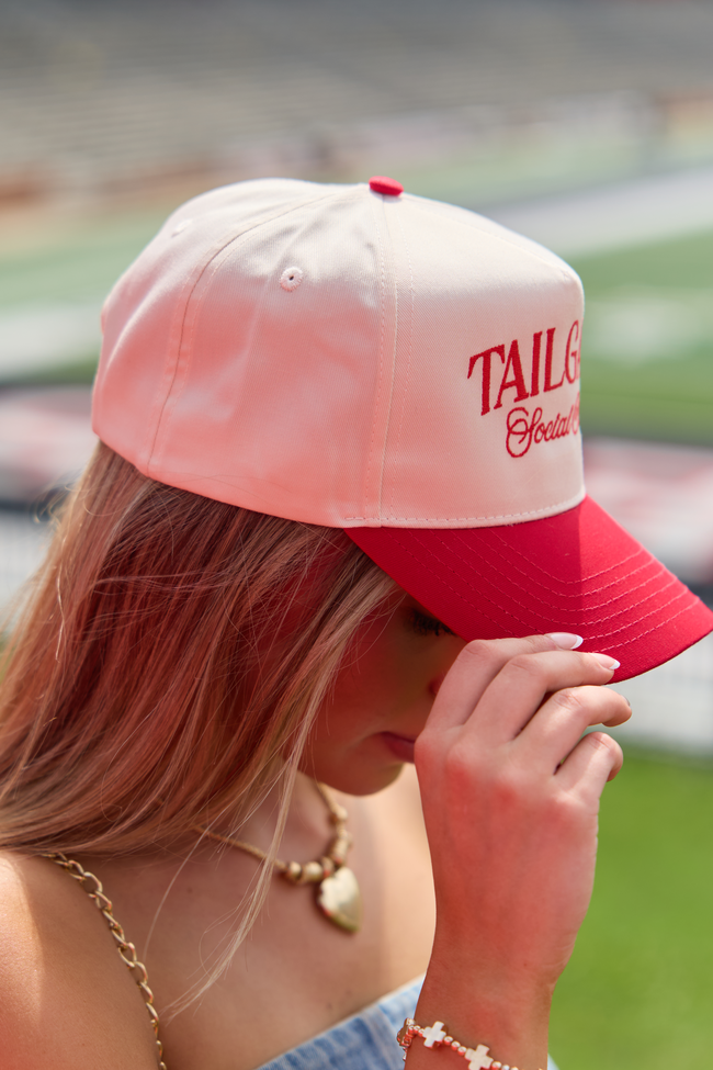 Tailgate Social Club Red Embroidered Trucker Hat