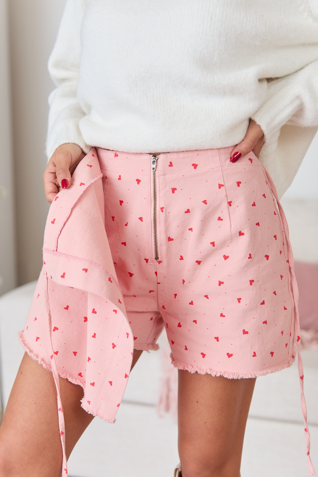 Tanya Pink Heart Wrap Skort FINAL SALE