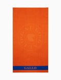Telo mare unisex cotone tinta unita con logo gallo arancio - Gallo 1927 - Official Online Shop