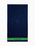 Telo mare unisex cotone tinta unita con logo gallo blu - Gallo 1927 - Official Online Shop
