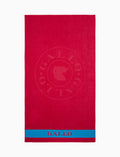 Telo mare unisex cotone tinta unita con logo gallo fucsia - Gallo 1927 - Official Online Shop