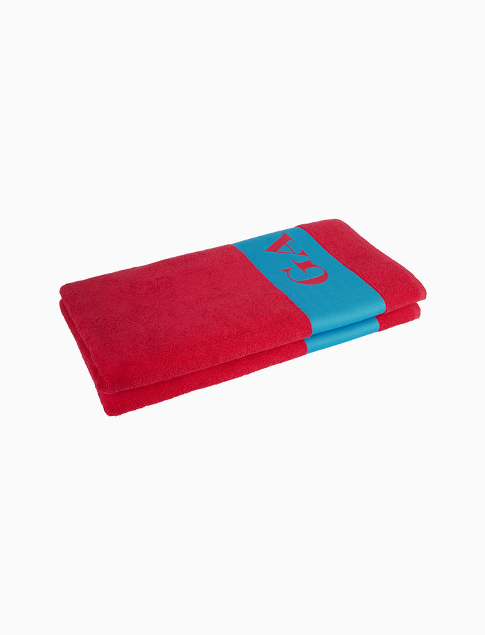 Telo mare unisex cotone tinta unita con logo gallo fucsia - Gallo 1927 - Official Online Shop