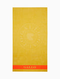 Telo mare unisex cotone tinta unita con logo gallo giallo - Gallo 1927 - Official Online Shop
