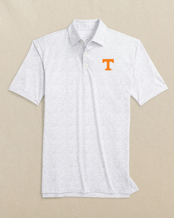The front view of the Southern Tide Tennessee Vols Driver Gameplay Polo by Southern Tide - Classic White