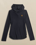 The front view of the Southern Tide Tennessee Vols Women's Linley brrr°®-illiant Hoodie by Southern Tide - Caviar Black