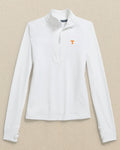 The front view of the Southern Tide Tennessee Vols Women's Runaround Quarter Zip by Southern Tide - Classic White
