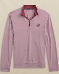 The front view of the Texas A&M Aggies Cruiser Micro-Stripe Heather Quarter Zip by Southern Tide - Heather Chianti