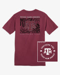 The back view of the Texas A&M Aggies Halftone Monstera T-Shirt by Southern Tide - Chianti