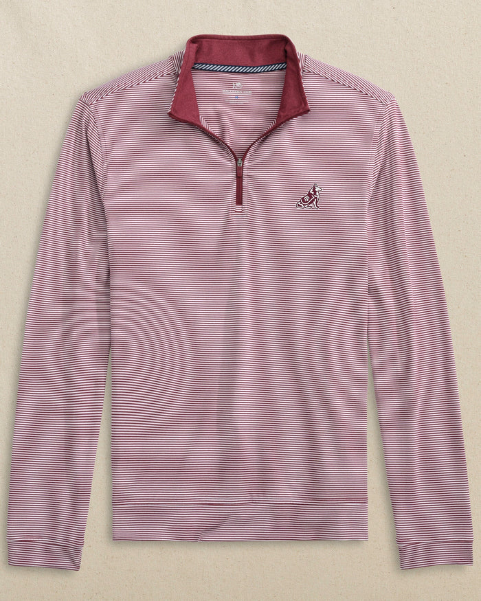 Texas A&M Reveille Cruiser Micro-Stripe Heather Quarter Zip C_Outerwear Southern Tide