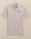 The front view of the Southern Tide Texas A&M Reveille Driver Spacedye Polo by Southern Tide - Chianti