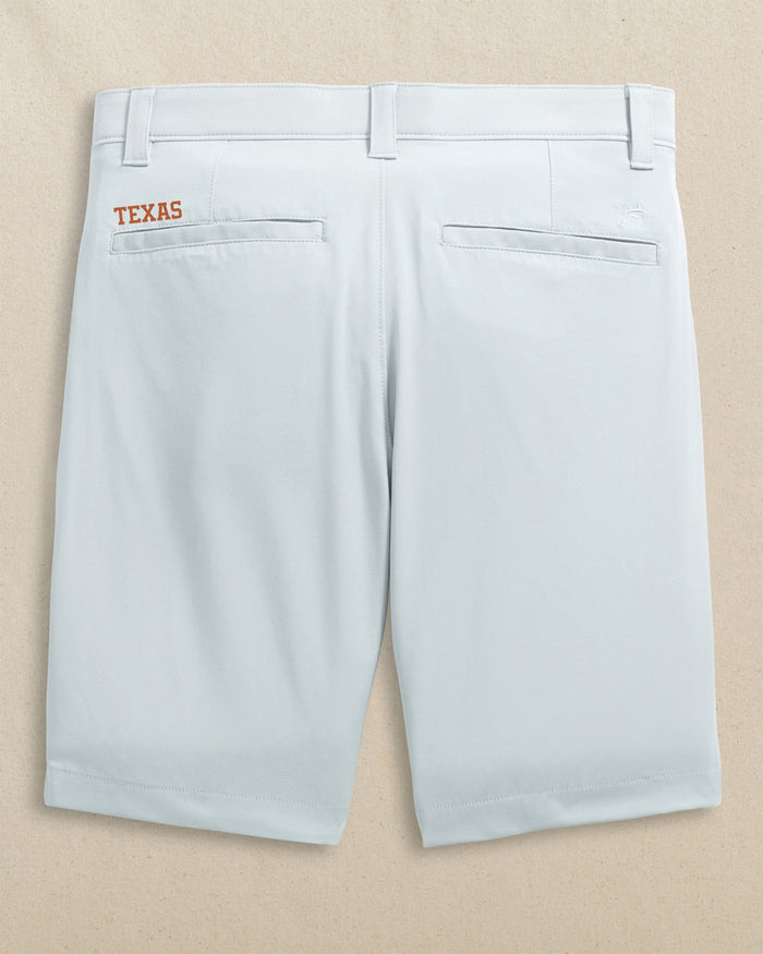 The back view of the Southern Tide Texas Longhorns Birdie 8" Coastal Breeze® Performance Short by Southern Tide - Seagull Grey