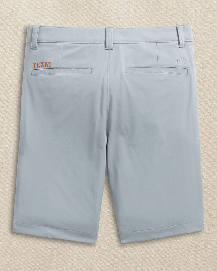 The back view of the Southern Tide Texas Longhorns brrr°®-die 8" Performance Short by Southern Tide - Steel Grey