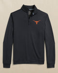 The front view of the Southern Tide Texas Longhorns Schooner Quarter Zip by Southern Tide - Caviar Black