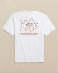 The back view of the Southern Tide Texas Longhorns Skipjack Play Short Sleeve T-Shirt by Southern Tide - White and Rust