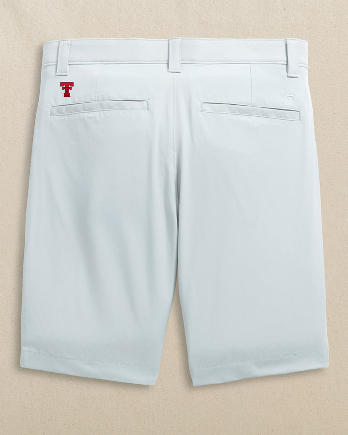 The back view of the Southern Tide Texas Tech Red Raiders Birdie 8" Coastal Breeze® Performance Short by Southern Tide - Seagull Grey