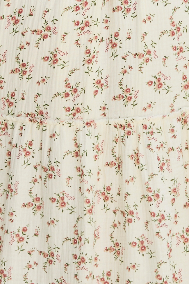 Thalia Neutral Floral Smocked Top Dress