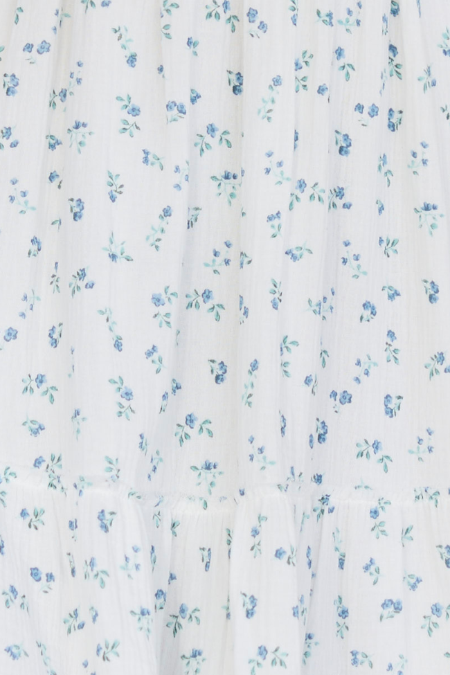 Thalia White Floral Smocked Top Maxi Dress