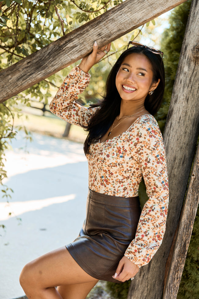 That’s The Look Brown Faux Leather Mini Skirt