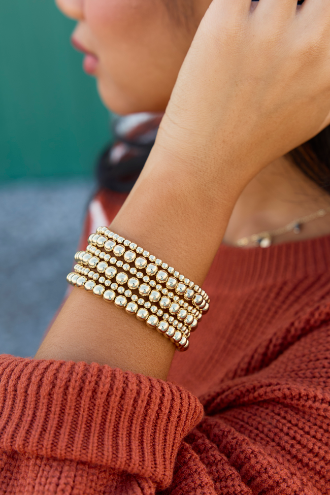 The Golden Stack Beaded Bracelet Set
