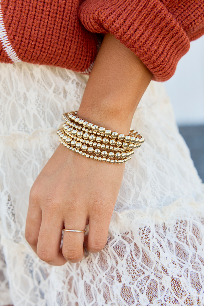 The Golden Stack Beaded Bracelet Set