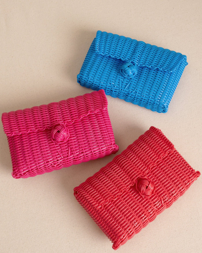 The group view of the Southern Tide The Lilley Line Clutch in Rose Red by Southern Tide - Rose Red