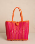 The front view of the Southern Tide The Lilley Line Extra Small High Line Tote by Southern Tide - Rose Red