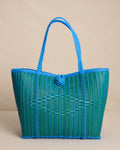 The front view of the Southern Tide The Lilley Line Small High Line Tote by Southern Tide - Turquoise