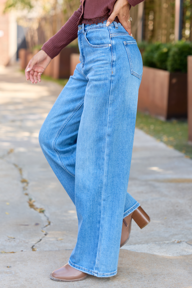The Perfect Pair Wide Leg Medium Wash Jeans