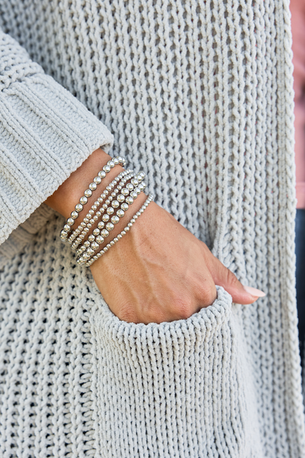The Silver Stack Beaded Bracelet Set