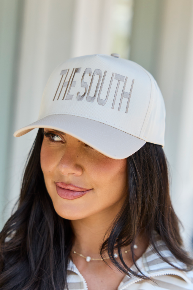The South Natural/Khaki Embroidered Trucker Hat