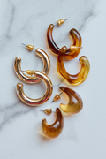 The Tortoise Edit Resin & Gold Hoop 3 Pack
