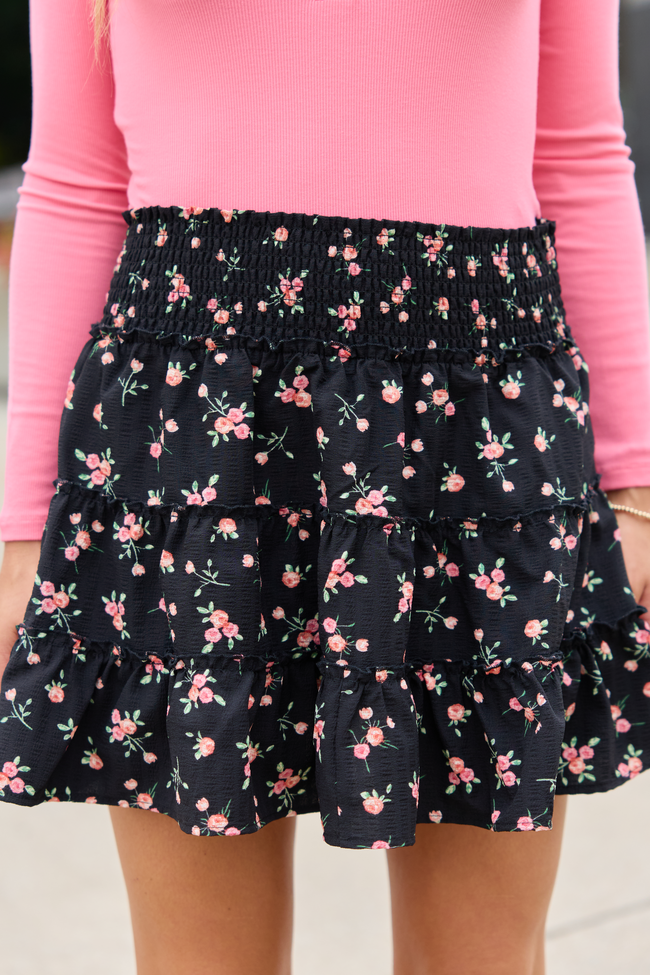 Through The Garden Black Roses Skort
