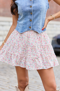 Through The Garden Ditsy Pink Floral Skort