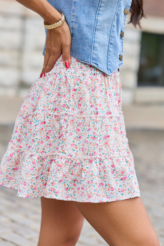 Through The Garden Ditsy Pink Floral Skort