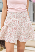 Through The Garden Natural Floral Mini Skort
