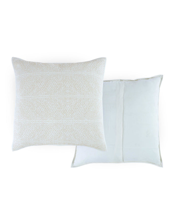 The front view of the Southern Tide Tideline Coverlet Sham by Southern Tide - White Sand