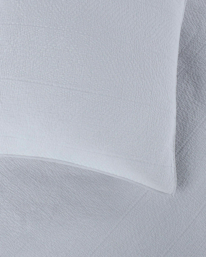 The detail view of the Southern Tide Tideline Coverlet Sham by Southern Tide - Grey