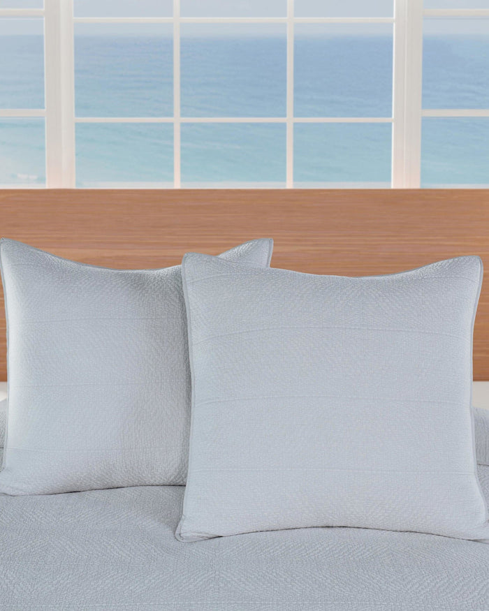 The detail view of the Southern Tide Tideline Coverlet Sham by Southern Tide - Grey