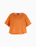 Top scatoletta donna cotone narciso righe bicolore - Gallo 1927 - Official Online Shop