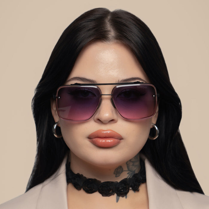 TopFoxx Bella Faded Purple and Pink - Tangle Free Aviator Sunglasses