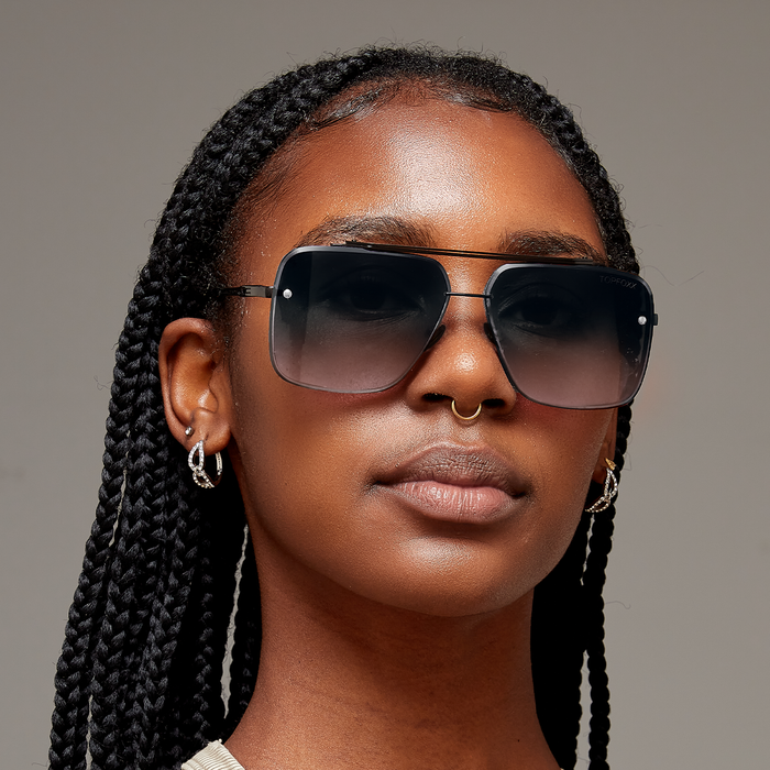 TopFoxx Bella Midnight - Tangle Free Aviator Sunglasses