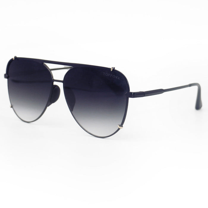 TopFoxx Cristina - Tangle Free - Faded Black and Gold Aviator Sunglasses