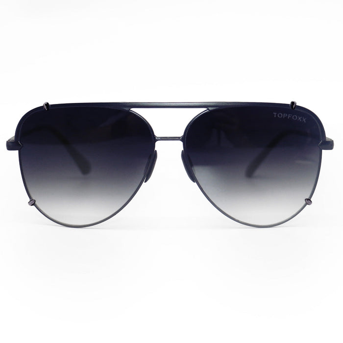TopFoxx Cristina - Tangle Free - Faded Black Aviator Sunglasses